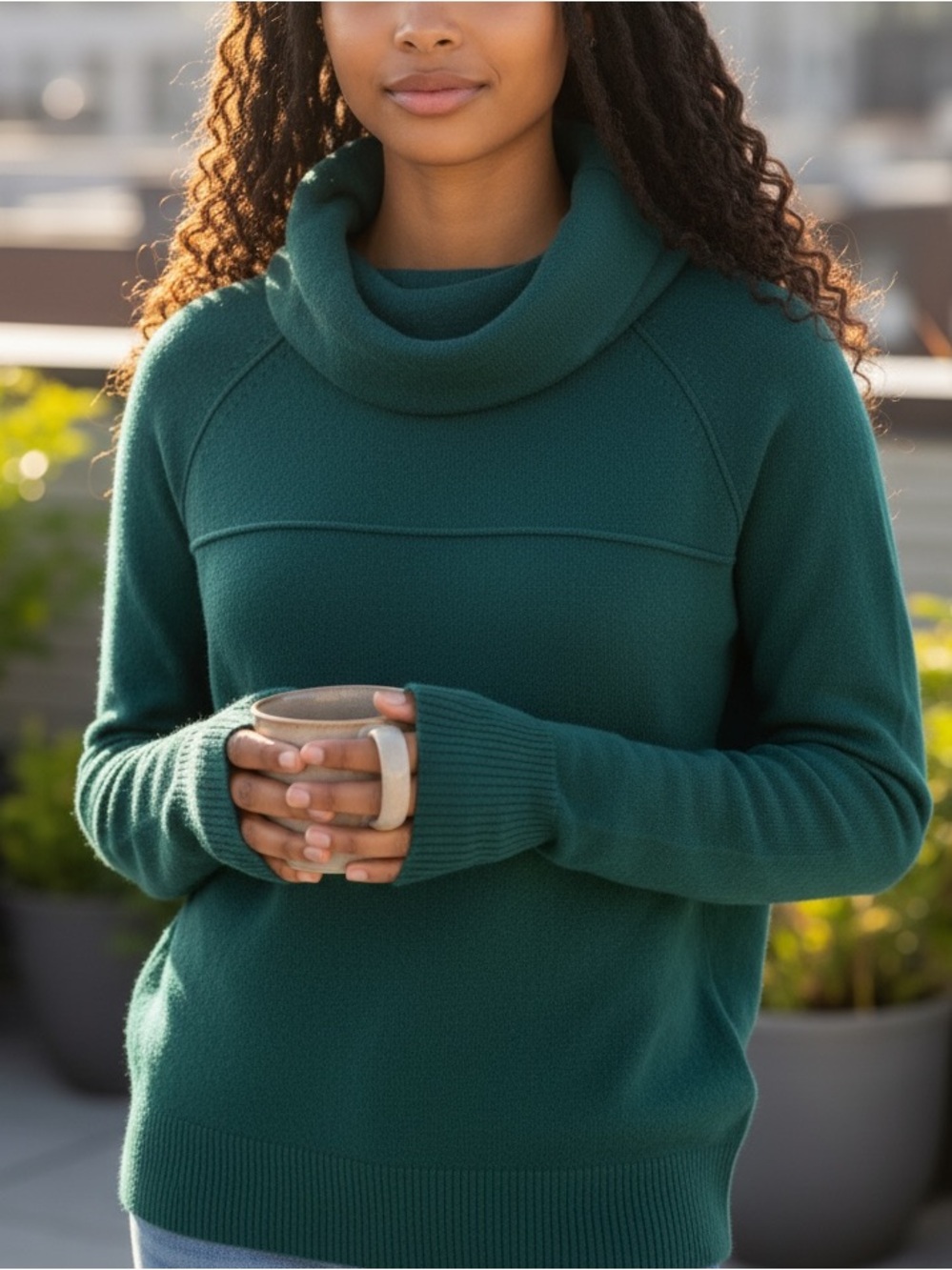 Tek Gear Turtle Neck Sweater Green Size XS